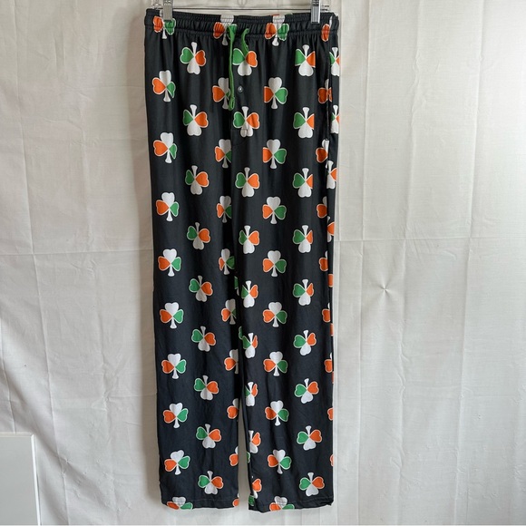 Bioworld Mens Irish Flag Shamrock Clover Print Pajama Loungewear Pants Medium - Picture 1 of 6